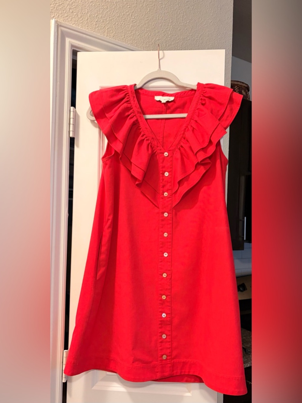 Pinch Bright Red Light Weight Denim Dress.